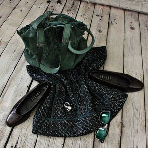 Sale. J. Crew winter dark green mini skirt size 4